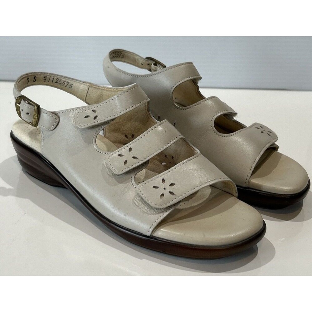 SAS San Antonio Shoe Sandals Women 7S (7AAA) Tripad Comfort Linen Shoes Narrow